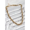 Erb 316L Çelik Halat Model Gold Renk Kadın Kolye