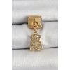Erb 316L Çelik Sallantılı Zirkon Taşlı Ayıcık Model Gold Renk Nomination Charm