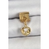 Erb 316L Çelik Sallantılı Zirkon Taşlı İstiridye Model Gold Renk Nomination Charm