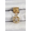 Erb 316L Çelik Sallantılı Zirkon Taşlı Kalp Detaylı Yıldz Model Gold Renk Nomination Charm