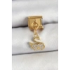 Erb 316L Çelik Sallantılı Zirkon Taşlı KuğuModel Gold Renk Nomination Charm