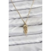 Erb 316L Çelik Zincir Gold Renk Deniz Anası Model Zirkon Taşlı Kadın Kolye