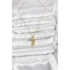 Erb 316L Çelik Zincir Gold Renk Deniz Anası Model Zirkon Taşlı Kadın Kolye