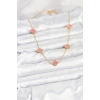 Erb 316L Çelik Zincir Gold Renk Pembe Baby Boy Yonca Kadın Kolye