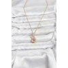 Erb 316L Çelik Zincir Gold Renk Pembe Kuğu Model Zirkon Taşlı Kadın Kolye