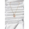 Erb 316L Çelik Zincir Gold Renk Pembe Lotus Model Kadın Kolye