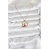 Erb 316L Çelik Zincir Gold Zirkon Taşlı Yılbaşı Tema Kadın Kolye