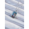 Erb 316L Çelik Zincir Gümüş Renk Taç Ve Kız Figürlü Renkli Mineli Tarot Kolye