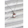 Erb 316L Çelik Zincir Gümüş Renk Yılbaşı Teması Kadın Kolye