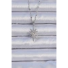 Erb 316L Çelik Zincir Gümüş Renk Zirkon Taşlı Kutup Yıldızı Kolye