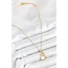 Erb 316L Çelik Zirkon Taşlı Kalp Model Gold Renk Kadın Kolye