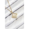 Erb 316L Çelik Zirkon Taşlı Yıldız Model Gold Renk Kadın Kolye