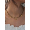 Erb Çelik Gold Renk Kalın Zincir Model Kalp Figür Kadın Kolye