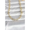 Erb CM 14K Gold Renk Kalın Halka Zincirli 60 Cm Kadın Kolye