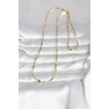 Erb CM 14K Gold Renk Kesme Çubuk Zincirli Model 60 Cm Kadın Kolye