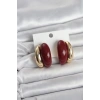 Erb Damla Model Bordo Vintage Gold Renk Kadın Küpe