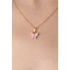Erb Gold Pembe Renk Kelebek Figür Kadın Kolye