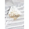 Erb Gold Renk Yıldızlı Set 6 Çift Kadın Küpe Seti