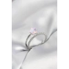 Erb Gümüş Renk Zirkon Taşlı Pembe Halley Model Kadın Yüzük