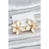 Erb Krem Mineli Çiçek Model Pirinç Kadın Küpe