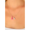 Erb Nazar Boncuklu Pembe Renk Taşlı Rose Bayan Kolye