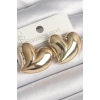 Erb Pirinç Gold Renk Bomba Kalp Model Kadın Küpe