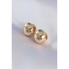 Erb Pirinç Gold Renk İçi Boş Minimal Topçuk Küpe