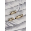 Erb Pirinç Gold Renk Renkli Zirkon Taşlı Kare Model Küpe Seti