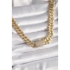 Erb Pirinç Gold Renk VIP Exclusive Seri Gurmet Model Kadın Kolye