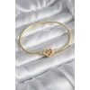 Erb Pirinç Gold Renk Zirkon Taşlı Kalp Sonsuzluk Model Charm Kadın Bileklik