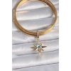 Erb Pirinç Gold Renk Zirkon Taşlı Kutup Yıldızı Nazar Boncuk Detay Ajda Charm