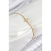 Erb Pirinç Zirkon Taşlı Arı Model Ezme Zincir Gold Renk Kadın Bileklik