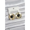 Erb Vintage Model Siyah Gold Renk Pirinç Kadın Küpe