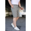 Erkek Diagonel Kumaş Duble Paça Cepli Bağcıklı Bel Lastikli ŞORT - Mint Yeşili