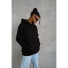 Erkek Düz Kapüşonlu Sweat - Siyah