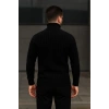 Erkek Fitilli Triko Kazak 2li Set Bebek Mavisi Siyah Regular Balıkcı Yaka Tam Boğazlı Triko Seti Modeli Kazak