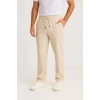 Erkek Keten Pantolon – Cepli, Beli Lastikli Ve Bağcıklı, Nefes Alan Rahat Kalıp, Yazlık Ve Baharlık Günlük Giyim, Şık - Konforlu Boru Paça Model - Bej