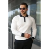 Erkek Kol Ve Yaka Detaylı Uzun Kollu Triko
