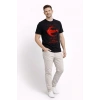 Erkek TÜRKİYE Ay Yıldız Baskılı Taraftar Forma T-Shirt - Siyah