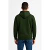 Erkek Üç İplik Kapüşonlu Tam Fermuarlı Kanguru Çepli SweatShirt Hoodie - Haki