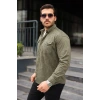 Erkek Uzun Kollu Cepli Kadife Gömlek