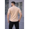 Erkek Waffle Kumaş Kısa Kollu Düğmeli Açık Yaka Regular Fit Gömlek - Bej