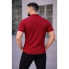 Erkek Waffle Kumaş Kısa Kollu Düğmeli Açık Yaka Regular Fit Gömlek - Kırmızı