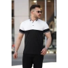 Erkek Yakalı çift Renk Kısa Kollu T-shirt