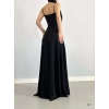 Kadın Ip Askılı Kruvaze Yaka Maxi Boy Abiye Elbise
