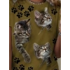 Kadın Kısa Kollu Kedi Ve Pati Baskılı Süprem T-shirt