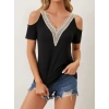Kadın Omuzlardan Açık V Yakalı Viskon Bluz