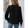 Kadın Uzun Kollu Dökümlü Kruvaze Yaka Kol Ucu Gipeli Sandy Bluz