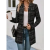 Kadın Uzun Kollu Kırlangıç Yaka önü Açık şanel Ceket