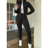 Kadın Uzun Kollu önden Fermuarlı Kısa Modal Ceket Ve Pantolon Ikili Takım